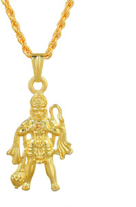 Buy Morvi Gold Plated Brass Standing Hanuman balaji Bajrang bali Temple Locket Pendant Jewellery for Men and Women Gold plated Brass Locket Online at Best Prices in India Flipkart