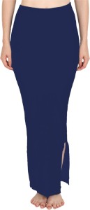 SCUBE DESIGNS Saree Shapewear Navy Blue Petticoat (XL) Lycra Blend