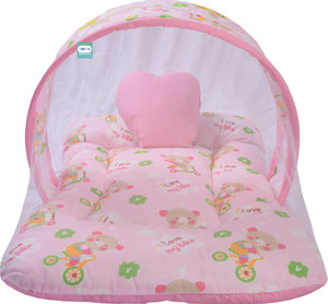 Funtus New Born Baby Mosquito Net Bed With Cushioned Pillow