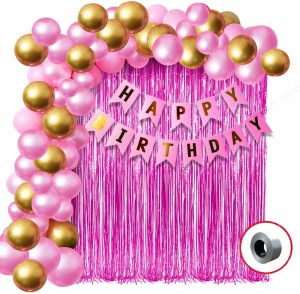 Lazer Happy Birthday Decoration Kit Combo - 61pcs Birthday Banner