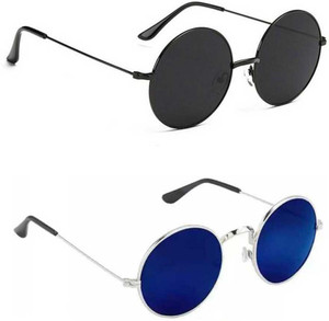 Buy RMKK Round Sunglasses Black Blue For Men Women Online Best Prices in India Flipkart