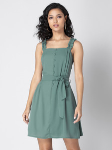 FABALLEY Women A line Green Dress Buy FABALLEY Women A line