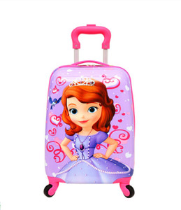 GOCART 360 A Rotating Hard Case Children Travel Princess Bag Small Size Pink Cabin Suitcase 4 Wheels 18 inch Light Blue Price in India Flipkart