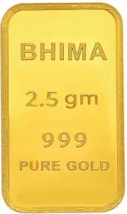Bhima Jewellers 24K 2.5 g Yellow Gold Bar 24 (999) K 2.5 g Gold Bar
