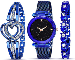 OMXIM Cosmic Design 4 Point Blue Color StylishLaxurius Looking 2021 Starry Sky Magnetic Watch Wrist Style Fancy Bracelet Women Watches Ladies Wristwatch for Girls Analog Fashion Female Clock Gift with...
