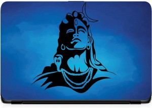 POINT ART HQ Lord Shiva With Moon Laptop Skin Decal sticker Glossy Vinyl Fits Size Bubble Free Vinyl Laptop Decal 15.6