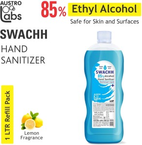 Austro Labs Swachh  Spray Liquid Refill Pack 1 ltr, Ethyl Alcohol 85% Hand Sanitizer Bottle