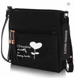 Zsmart Black Sling Bag ZS Sling Heart Black Price in India