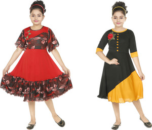 IMPRESSAO Girls Midi Knee Length Casual Dress Price in India Buy