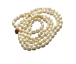 Mahant Ji 100 Natural and Original Precious AAA Quality 108 1 Pearl Mala Or Moti Mala for Men and Women Weight Between 48 Gm to 53 Gm Size