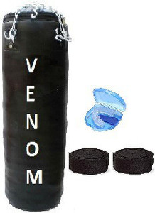 VENOM Black Unfilled 6.5 Feet Synthetic Leather Punching Bag