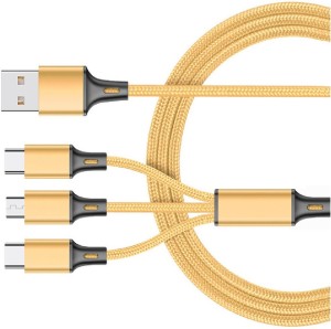 fronix USB Type C Cable 1.2 m 3 in 1 Nylon Braided Fast Charging
