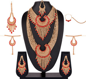 Candy Jewellers Brass Red Gold Jewellery Set Price in India Buy