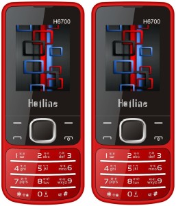 HOTLINE H6700 Combo of Two mobiles(Red : Red)