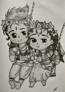 Radheshwar Krishna | Water And Pencil Color | Samata Ghosh | Exotic India  Art-saigonsouth.com.vn