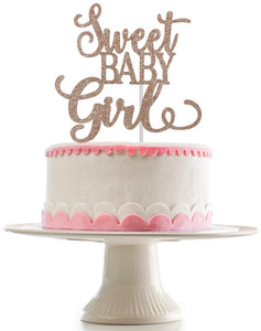Buy ZYOZI Sweet Baby Girl Cake Topper Rose Gold Glitter