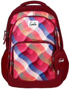 Genie Plaids 36 litres maroon School Backpack 19 inch Water Resistant 36 L Laptop Backpack maroon Price in India Flipkart