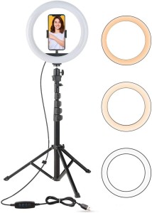 CartBug Selfie Ring Light with Stand Metal Tripod with Holder Cell