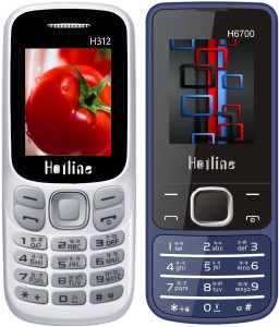 HOTLINE H312 & H6700 Combo of Two Mobiles(White : Blue)