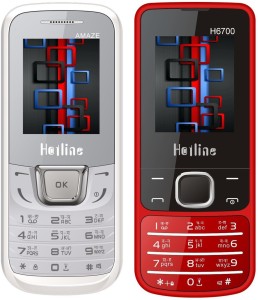 HOTLINE H1282 & H6700 Combo of Two Mobiles(White : Red)