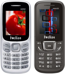 HOTLINE H312 & H1282 Combo of Two Mobiles(White : Black)