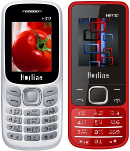 HOTLINE H312 & H6700 Combo of Two Mobiles(White : Red)
