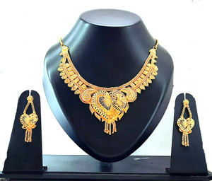 flux friday Brass Gold plated Gold Gold Jewellery Set Price in