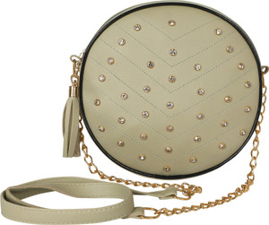 Pramadda Pure Luxury Green Sling Bag Diva Classic Studded Round Leather Sling Bag for Women Girls Ladies Side leather purse handbag Sling Messenger Crossbody Bag chain strap sling bags Daily Use Sling