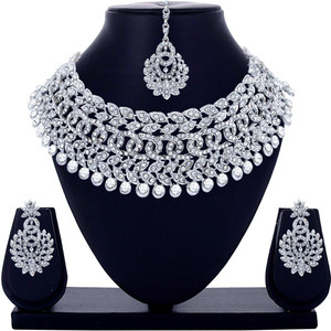 OChori Alloy Rhodium Silver Jewellery Set Price in India Buy OChori Alloy Rhodium Silver Jewellery Set Online at Best Prices in India Flipkart