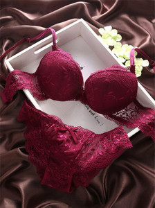 Maroon bra and panty set deals