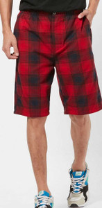 Netplay Checkered Men Red Bermuda Shorts Buy Netplay Checkered
