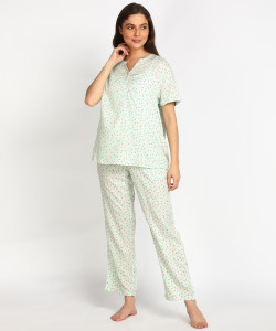 Dreamz by Pantaloons Women Printed Green Top Pyjama Set Price in India Buy Dreamz by Pantaloons Women Printed Green Top Pyjama Set at Flipkart Top Pyjama Set