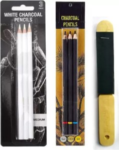 Definite White Color Charcoal Pencil for Expressive