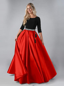 Black top new arrivals and red skirt