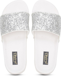 White sparkly slides store