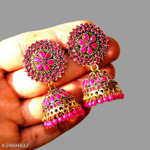 Flipkart Buy VAANYA Designer golden Jhumka earrings for women Party wear earrings Jhumka earrings fancy big for wedding Alloy Jhumki Earring