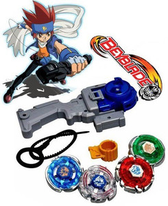 Bestie Toys Beyblade Metal Fusion 4 bey with handle and Launcher