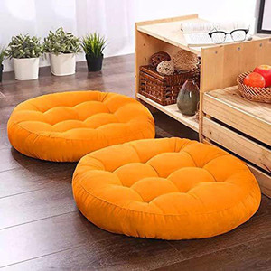 Peach Cuddle Microfibre Solid Floor Cushion Pack of 2 Buy Peach