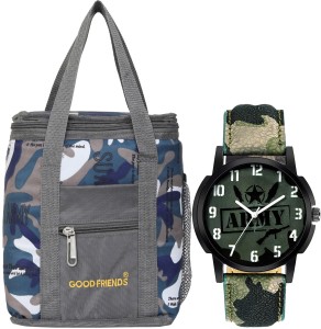 GOOD FRIENDS Travel Lunch / Tiffin / School Bag /Army Watch Waterproof Lunch Bag