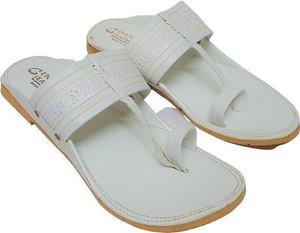 White hot sale colour chappals