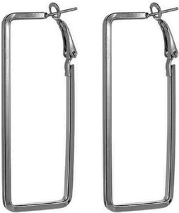 Sterling silver rectangle hoop earrings deals