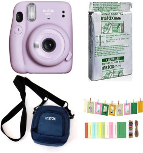 FUJIFILM Instax Mini 11 Mini 11 Purple with Pouch and 10x1 film Instant Camera With bunting1 Instant Camera(Purple)