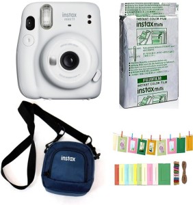 FUJIFILM Instax Mini 11 Instant Camera Mini 11 Instant Camera with 10 sheets film roll + camera case + bunting1 Instant Camera(White)