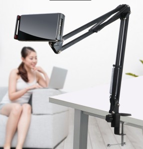 ADZOY Premium Universal long Arm Robotic Lazy Overhead Tripod Camera Stand 360 Degree Rotatable for Tablet/Mobile/Cell Phone with Tripod Bracket, Tripod Clamp, Tripod Ball Head Mobile Holder