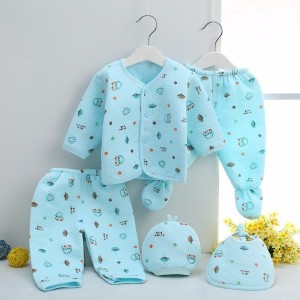 Buy PIKIPOO Presents New Born Baby Winter Wear Keep warm Baby Clothes 5Pcs  Sets Cotton Baby Boys Girls Unisex Baby Fleece/Falalen or Flannel Suit Infant  Clothes First Gift of New Baby (Pink