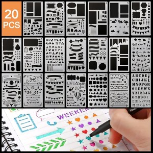  Zonon 24 Pieces Journal Stencil Set Plastic Planner