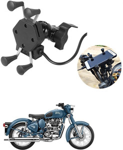 PyariGaddi Bike Mobile Charger Phone Holder 5V 2A Black Royal