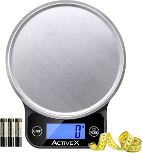 ActiveX Quanty Digital Kitchen Scale with 1g/0.04oz Precision & 6kg/13lbs Max Capacity, Weighs in Grams and oz, Easy to Tare, for Cooking, Baking, & Weight Loss Diet, Weighing Scale