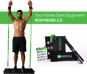 8 kg BODYBOSS 2.0 8 kg Full Home Gym Workout Package 4 Nos of Resistance Bands