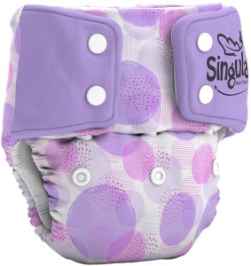 Singular Washable Diapers Waterproof and Breathable Baby Diapers with 2 Inserts pads (Booster & Super Booster) Adjustable Size (4-14 KG) and Reusable Diapers (Purple Balls) - M - L
